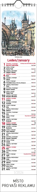 PRAHA Akvarel - úzký