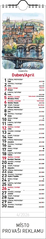 PRAHA Akvarel - úzký