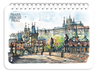 Praha – Karlův most – akvarel