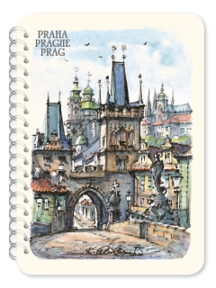 Praha – akvarel – Mostecké věže