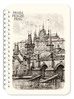 Praha – hnědý akvarel – Hradčany