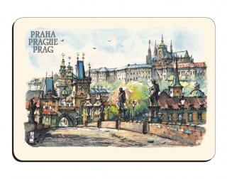 Praha Malá Strana s Karlovým mostem – akvarel