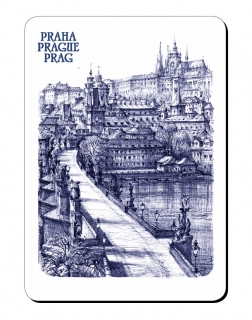 Praha Karlův most – grafika modrá